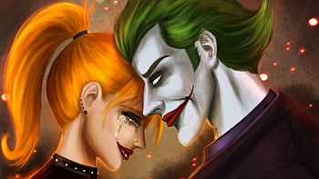 Mad Love, joker, harley-quinn, superheroes, supervillain, artwork, deviantart HD wallpaper