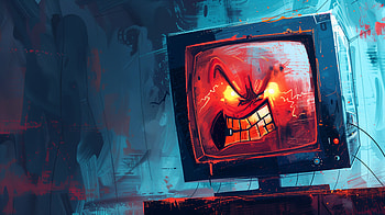 Fiery Fury: Ultra of an Angry Computer, angry, computer, computer monitor, Digital Art HD wallpaper
