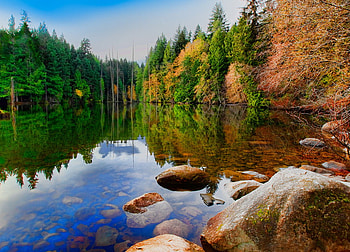 Mountain Lake, trees, nature, lake, mountain HD wallpaper