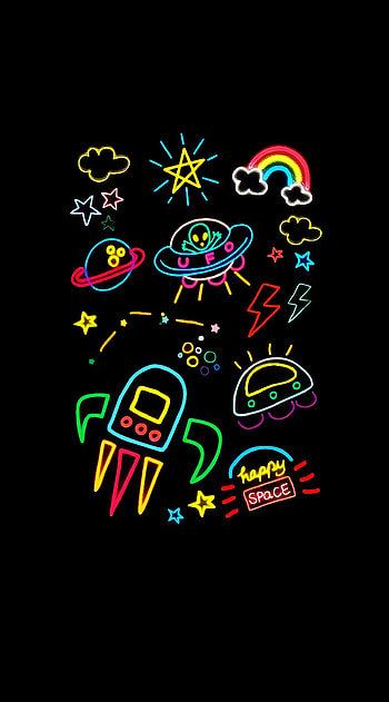 Neon Space, colorful HD phone wallpaper