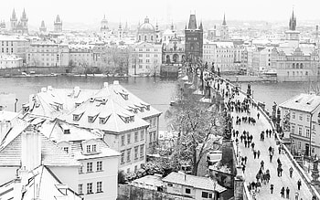 Prague city, Winter HD wallpaper