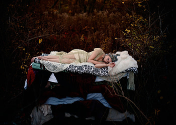 Sleeping beauty, style, model, cloths, sleeping, woman HD wallpaper