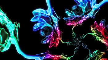 Abstract, Smoke, Multicolored, Motley, Dark Background, Form, Forms HD wallpaper