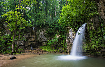 Greenery, Forest, , Waterfall, Waterfalls HD wallpaper