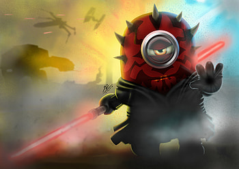 Minion As Darth Maul, minions, darth-maul, artwork, artstation HD wallpaper