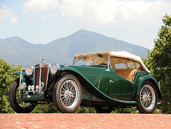 mg tc, convertible, mg, tree, mountain HD wallpaper