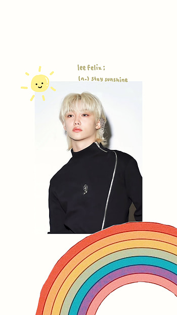 FELIX, rainbow, cutie, sunshine, stray kids, stay HD phone wallpaper