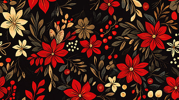 Vibrant Holiday Floral Pattern - Ultra, holiday pattern, floral pattern, red flower HD wallpaper