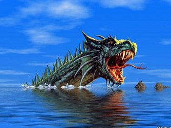 Water Dragon, dragon, water, green HD wallpaper