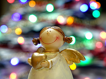 Holidays, Glare, Christmas, Statuette, Angel HD wallpaper