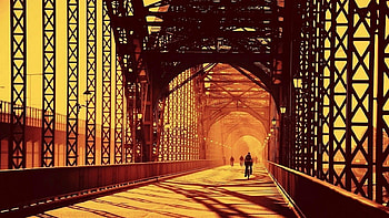 Bridge in Germany, graphy, entertainment, other, technology, bridge, people, sunset HD wallpaper