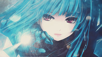 Blue Lights, blue, girl, anime, lights HD wallpaper