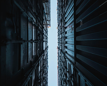 Sky, Building, Miscellanea, Miscellaneous, Design, Construction, Bottom View HD wallpaper