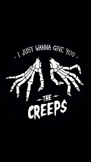 Give You Creeps, art, halloween, bones, cool, black, saying HD phone wallpaper