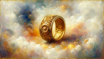 Elegant Gold Ring, gold ring, jewelry, fantasy, cloud HD wallpaper