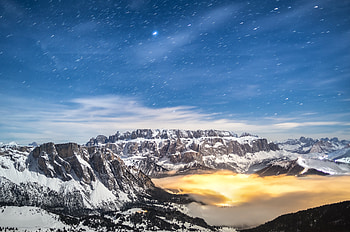 Mountain Range Covered In Snow, mountains, snow, nature HD wallpaper