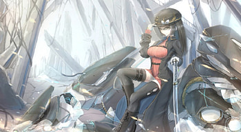 Samurai Bride, Pixiv Fantasia, Samurai, Beauty, Wall, BG, Anime, Girl, Winter, Colours, New HD wallpaper