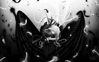 Anime Boy Air Monochrome Angel Black Cute Girl Kamio 1033546 HD wallpaper