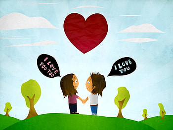 I Love you too, couple, cute, loving, love HD wallpaper