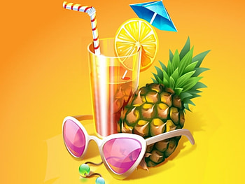 Tropical Cocktail, Straw, Orange, Umbrella, Glass, Pineapple, Sunglasses, Drink HD wallpaper