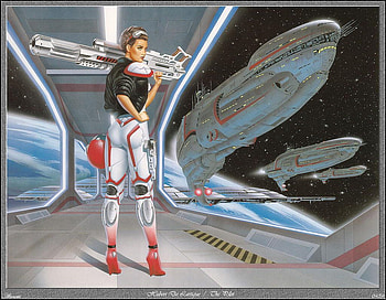 the pilot, space, pilot, gun, woman HD wallpaper