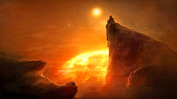 The Last Abbey, landscape, fantasy, sun, alien HD wallpaper