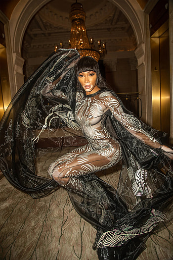 Winnie Harlow, Met Gala preparations, Red carpet glamour, Fashion icon HD phone wallpaper