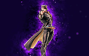 Jotaro Kujo, , violet neon lights, JoJos Bizarre, manga, protagonist, Kujo Jōtaro, Jotaro Kujo JoJos Bizarre HD wallpaper