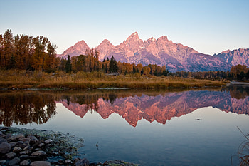 Nature, Mountains, Autumn, Reflection, Evening HD wallpaper