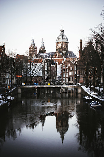 Cities, Rivers, Architecture, City, Building, Reflection, Amsterdam HD phone wallpaper