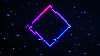 Pink Blue Squares Abstraction Dark Background Abstract HD wallpaper