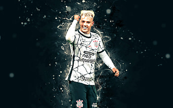 Roger Guedes, , Corinthians FC, Brazilian Serie A, soccer, Giuliano, brazilian footballers, Roger Krug Guedes, white neon lights, football, Roger Guedes , Roger Guedes Corinthians HD wallpaper