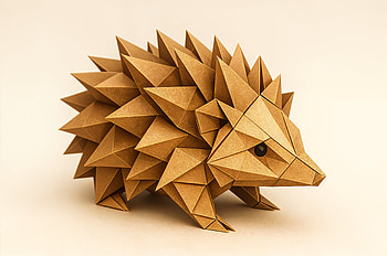 Origami Hedgehog — HD wallpaper