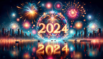 2024 Fireworks Celebration, 2024, New Year 2024 HD wallpaper