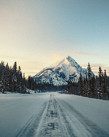 Landscape, Winter, Nature, Trees, Snow, Mountain, Road HD phone wallpaper