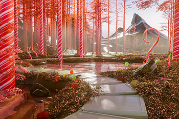 Candy Cane Forest , candy, forest, artist, artwork, digital-art, artstation HD wallpaper