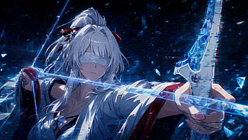 Hiyuki — Wuthering Waves : Frostbound Archer, Hiyuki (Wuthering Waves), Anime Girl, White Hair, Blindfold HD wallpaper