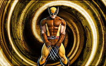 Wolverine, yellow grunge background, Fortnite, vortex, Fortnite characters, Wolverine Skin, Fortnite Battle Royale, Wolverine Fortnite HD wallpaper