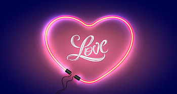 blue, heads, valentine, purple, word, pink, love, card, heart HD wallpaper