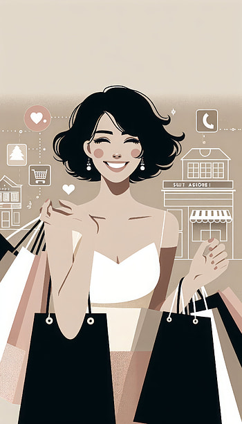 Shopping Joy Animated , woman, smile, fashion HD phone wallpaper