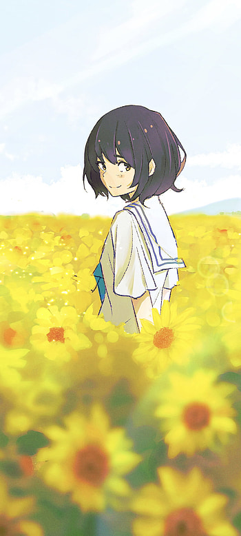Sunflower Girl — Anime , Anime, girl, anime girl HD phone wallpaper