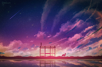Fox Bus Stop Minimal , fox, minimalism, minimalist, artist, artwork, digital-art, deviantart HD wallpaper