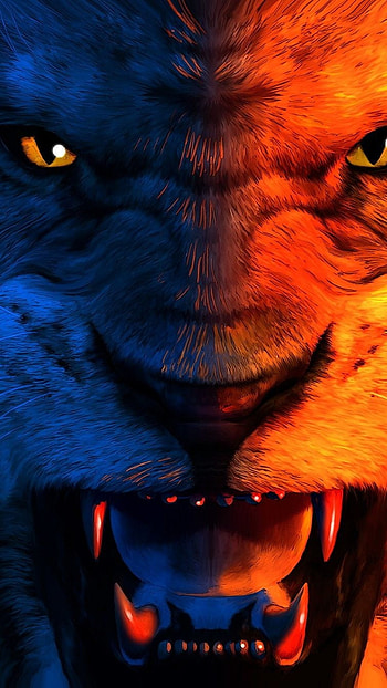 Blue Lion, Lion Face HD phone wallpaper