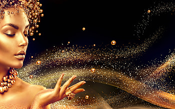 :), golden, black, model, face, girl, anna subbotina, hand, woman HD wallpaper