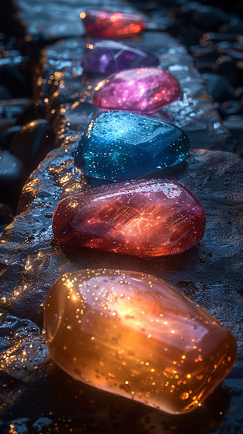 Infinity Stones, Marvel Comics, stone, colorful, aesthetic, glow HD phone wallpaper