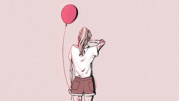 Crying Girl Sad With Balloon , balloon, sad, alone, crying, artist, artwork, digital-art, deviantart HD wallpaper