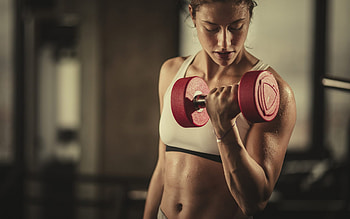 fitness, gym, exercise with dumbbells, biceps exercise, training, weight loss HD wallpaper