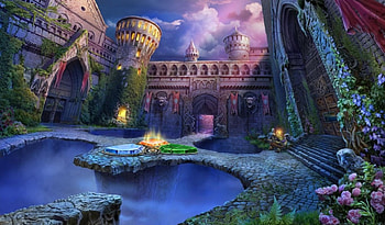 Jeweled Courtyard, courtyard, fantasy, arts, castle, jeweled HD wallpaper