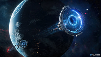 Tobias Roetsch - Jumpgate, space, space stations, 3d, Tobias Roetsch, planets HD wallpaper