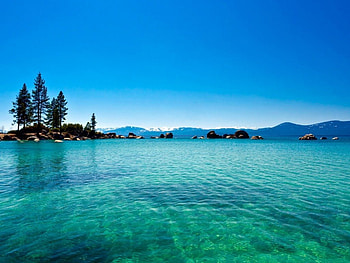 Lake Tahoe, sky, nature, clear, water, calm, lake HD wallpaper